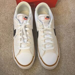 Nike Court Legacy Men's White and Black Desert Ochre Sneakers